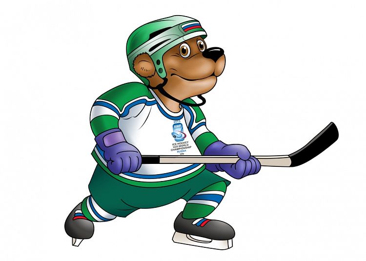 Мишка – талисман Чемпионата мира по хоккею среди молодежных команд в Уфе